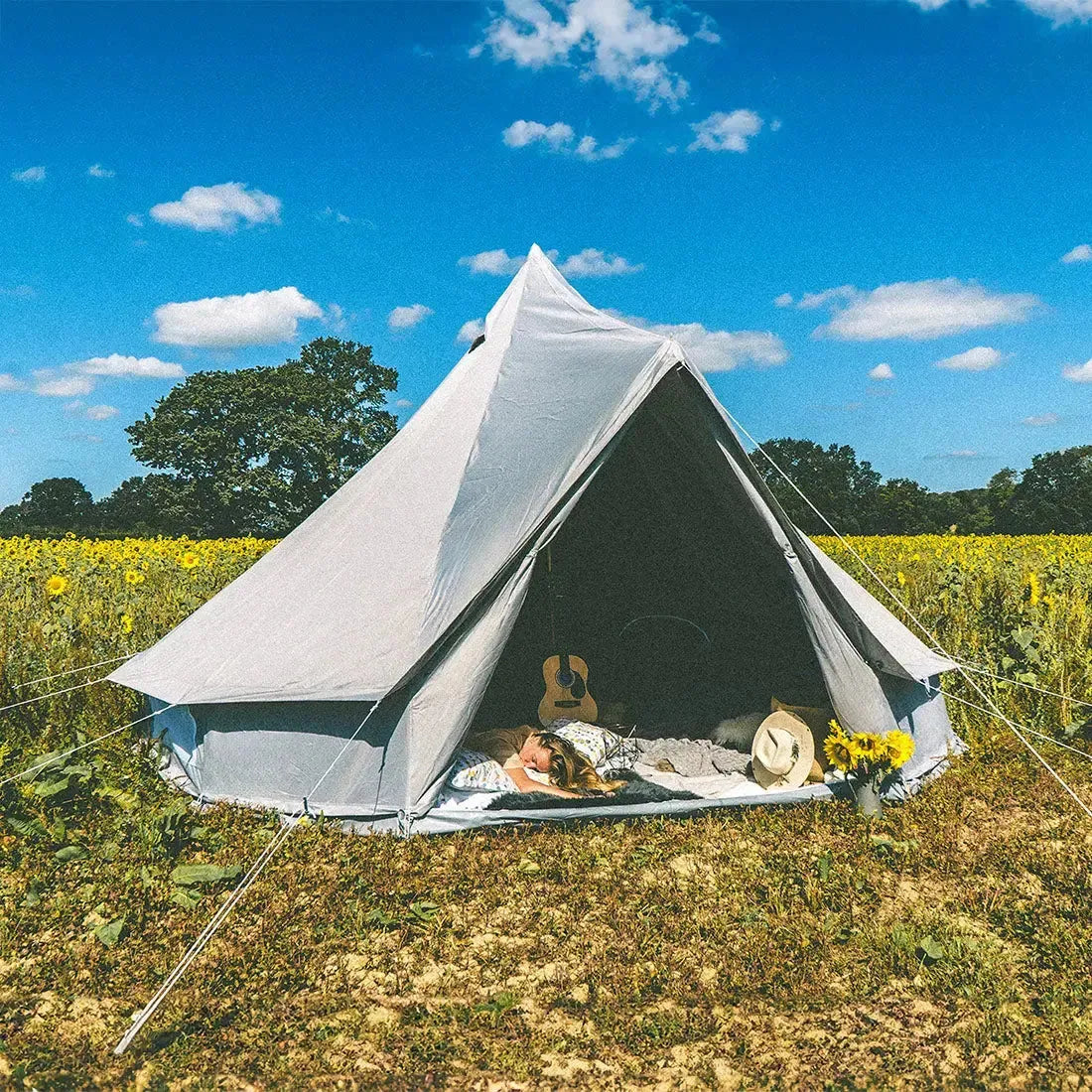 4m Classic Grey Bell Tent - Oxford 230gsm