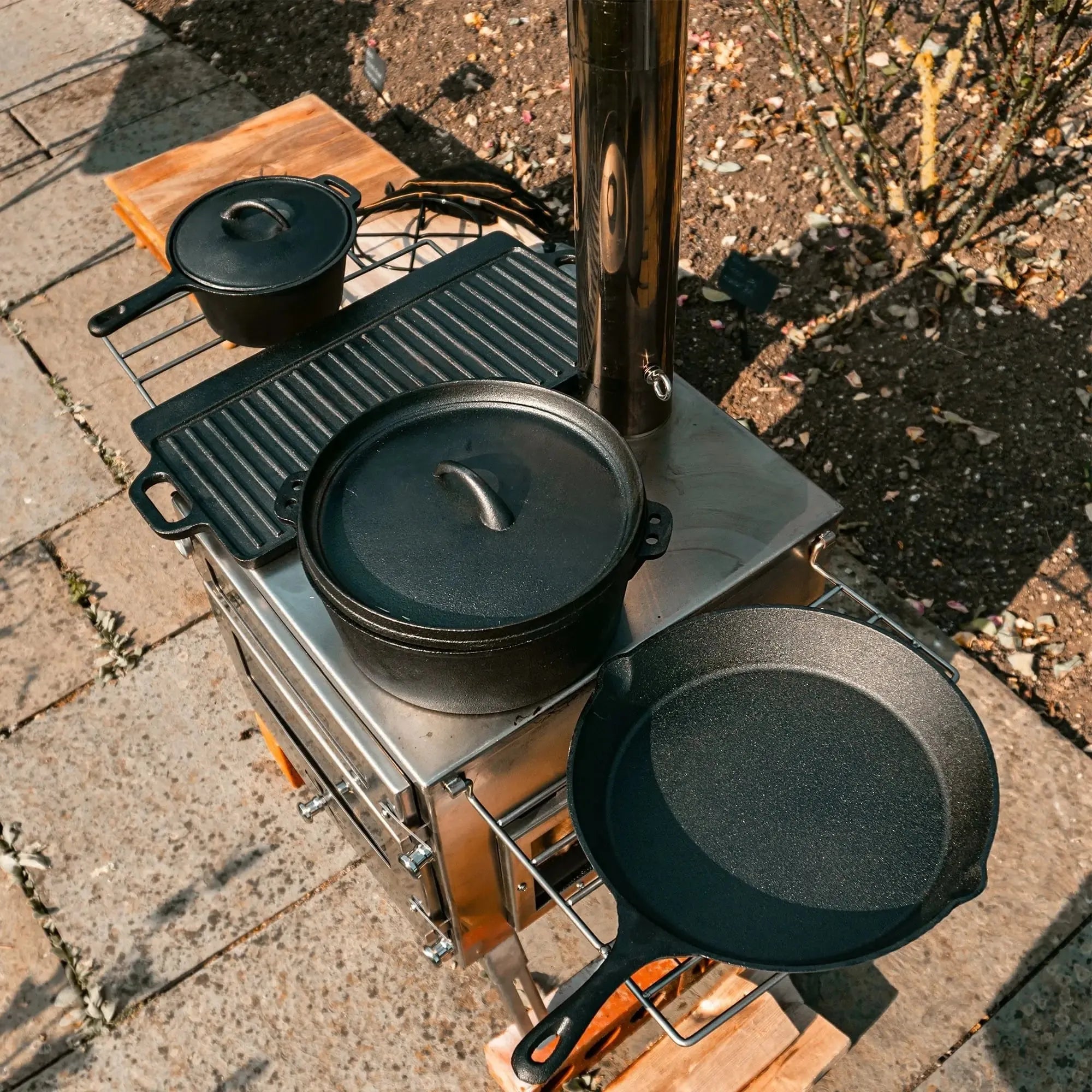 Boutique Camping 9 Piece Cast Iron Camping Cooking Set