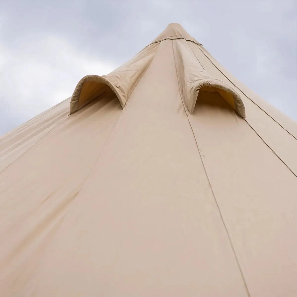 5M Classic Bell Tent 100% Cotton 285GSM Double Door - Coffee