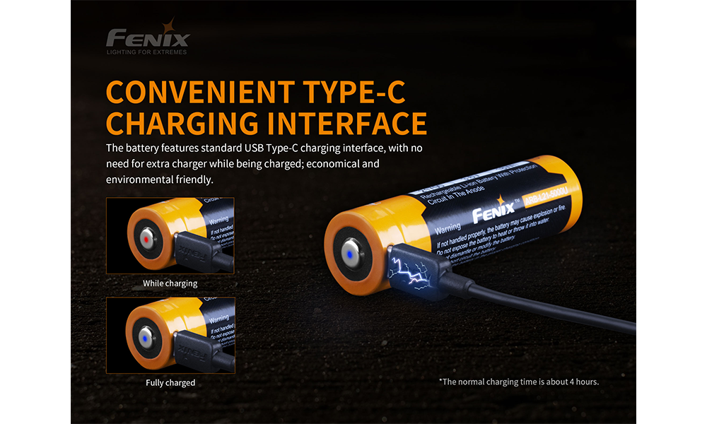 Fenix ARB-L21-5000U Rechargeable 21700 Battery