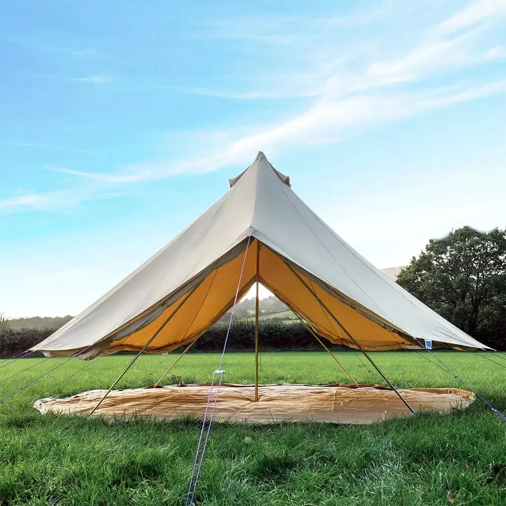 5M Classic Bell Tent 100% Cotton 285GSM Double Door - Coffee