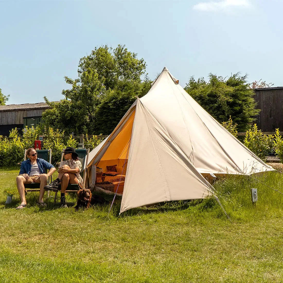 Boutique Camping Bell Tent Triangle Tarp Awning