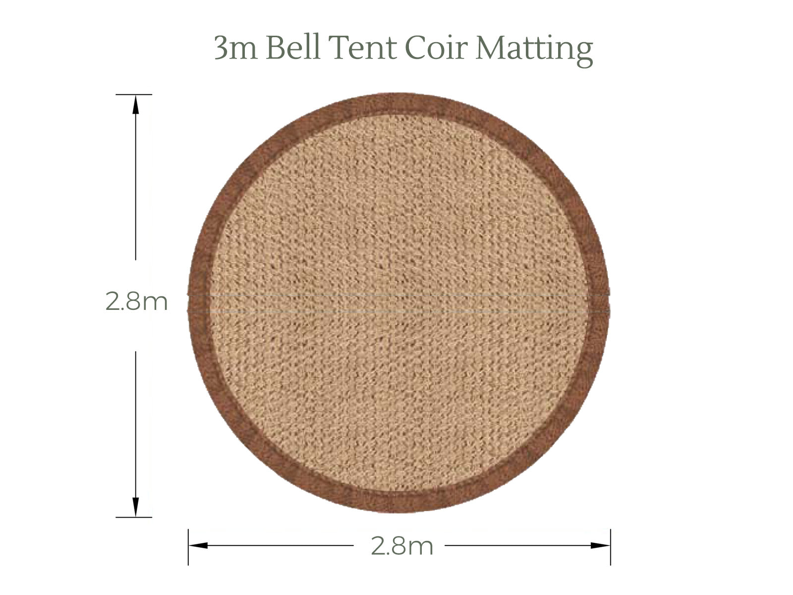 3 metre Bell Tent Coir Matting (Full Moon)