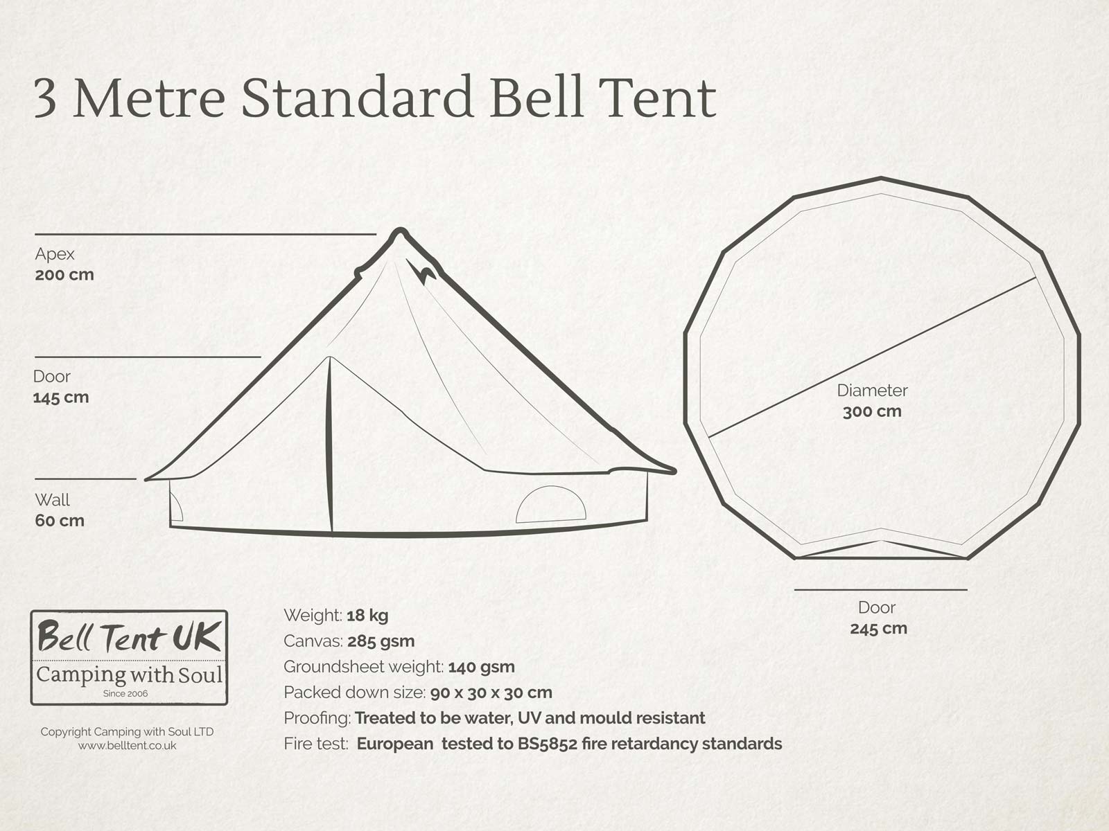 3 metre Standard Bell Tent