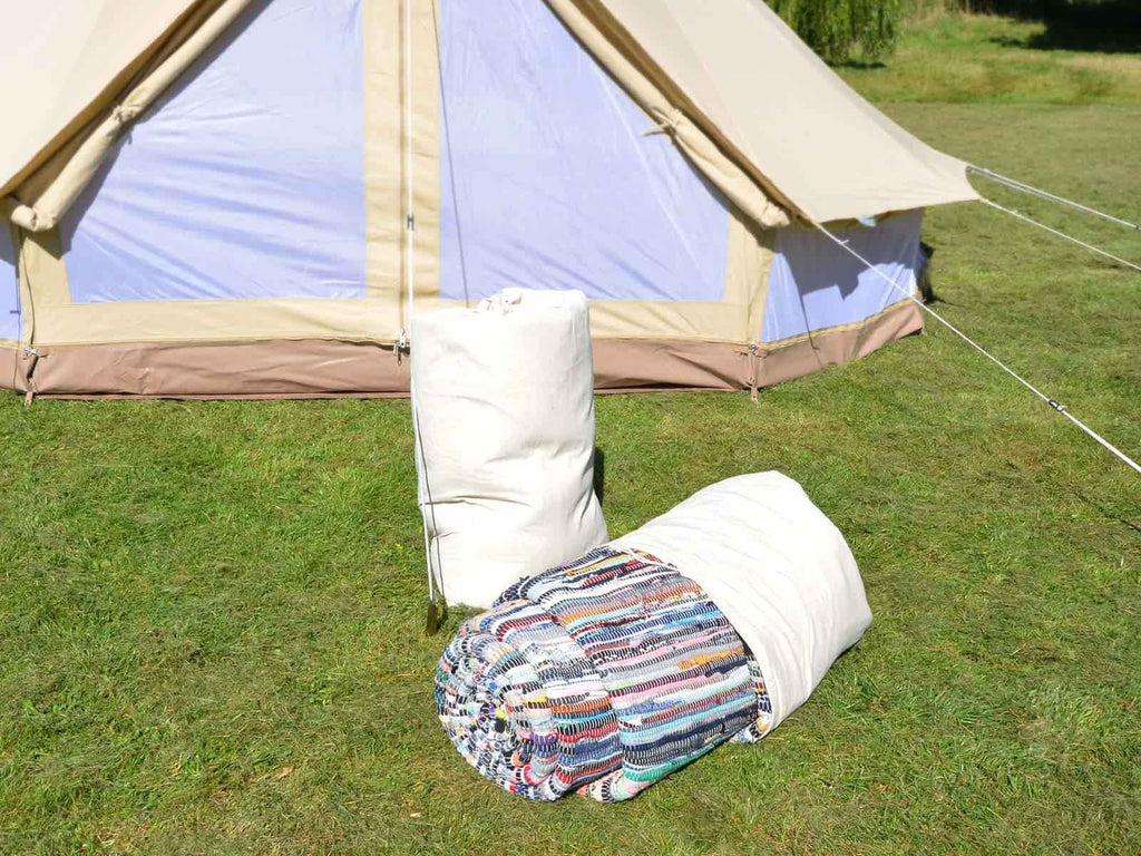 Recycled Cotton Chindi Carpet for 4.5m Bell Tent (Half Moon)