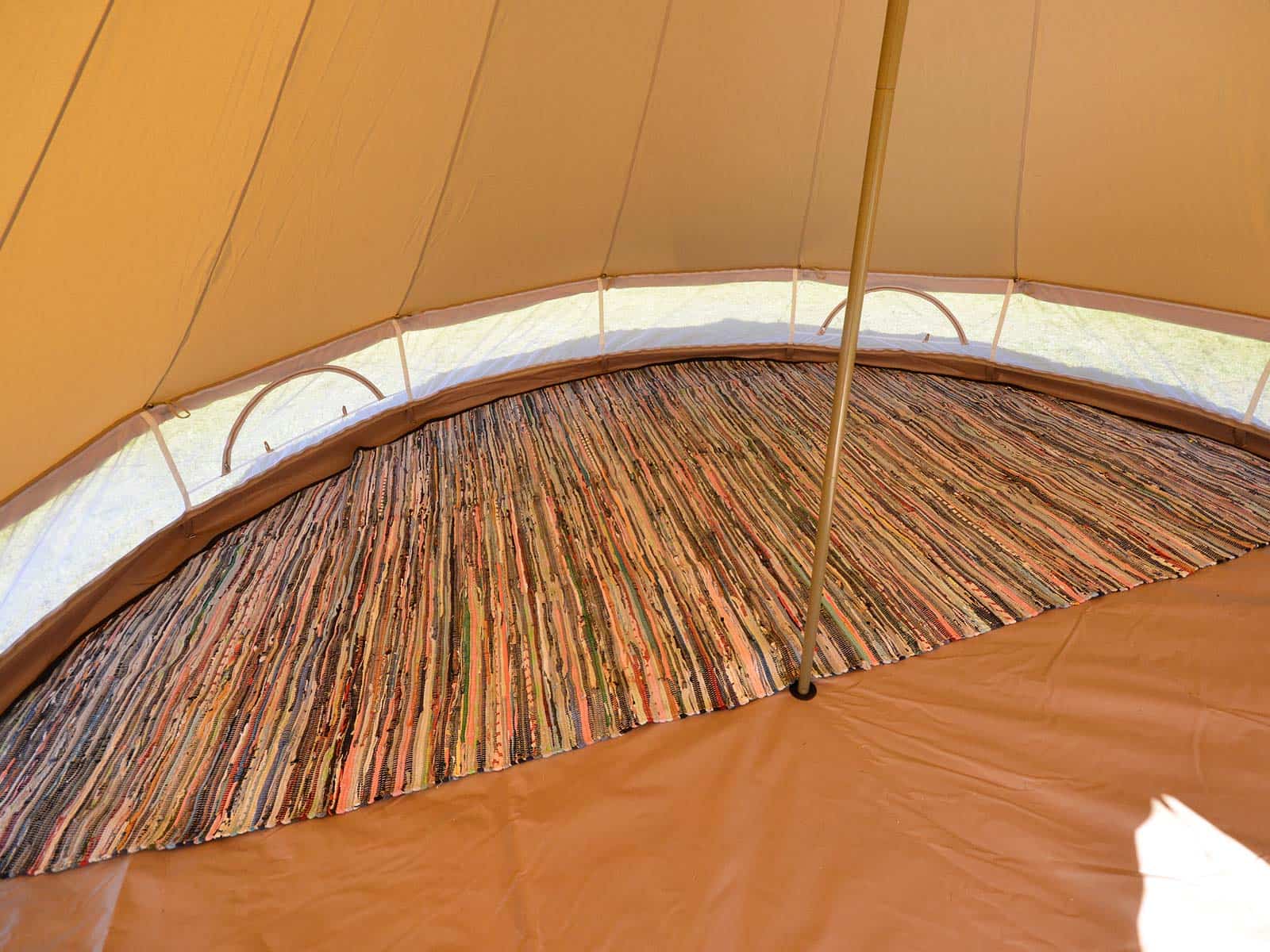 Recycled Cotton Chindi Carpet for 4.5m Bell Tent (Half Moon)