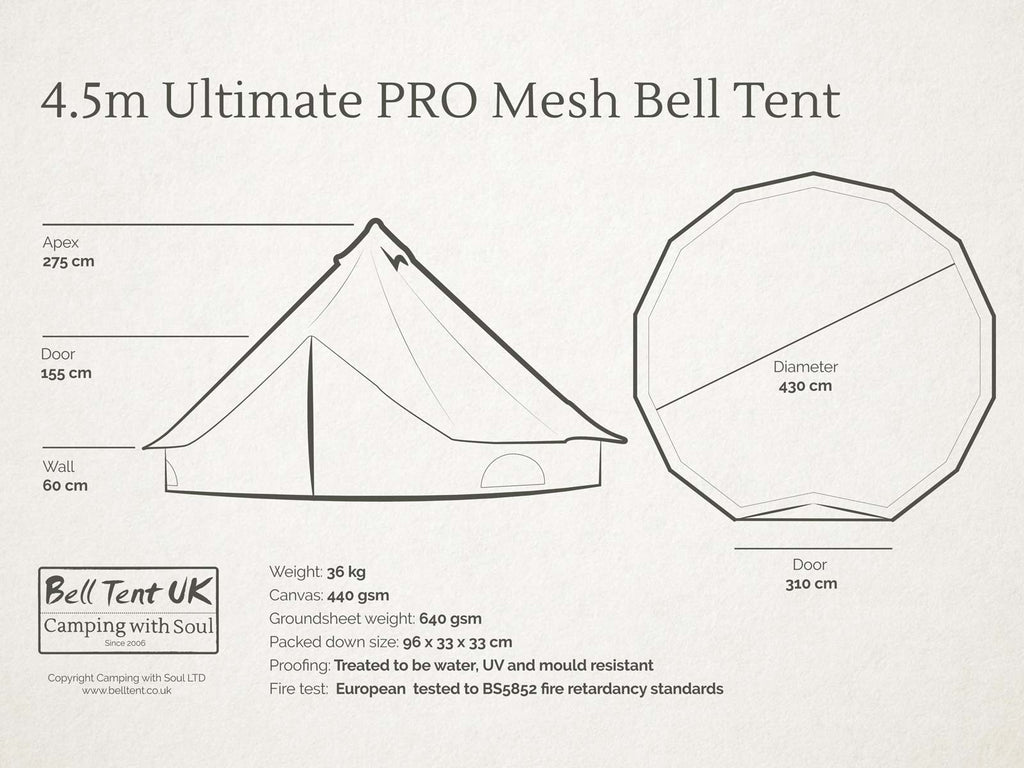 4.5 metre Ultimate PRO MESH Bell Tent