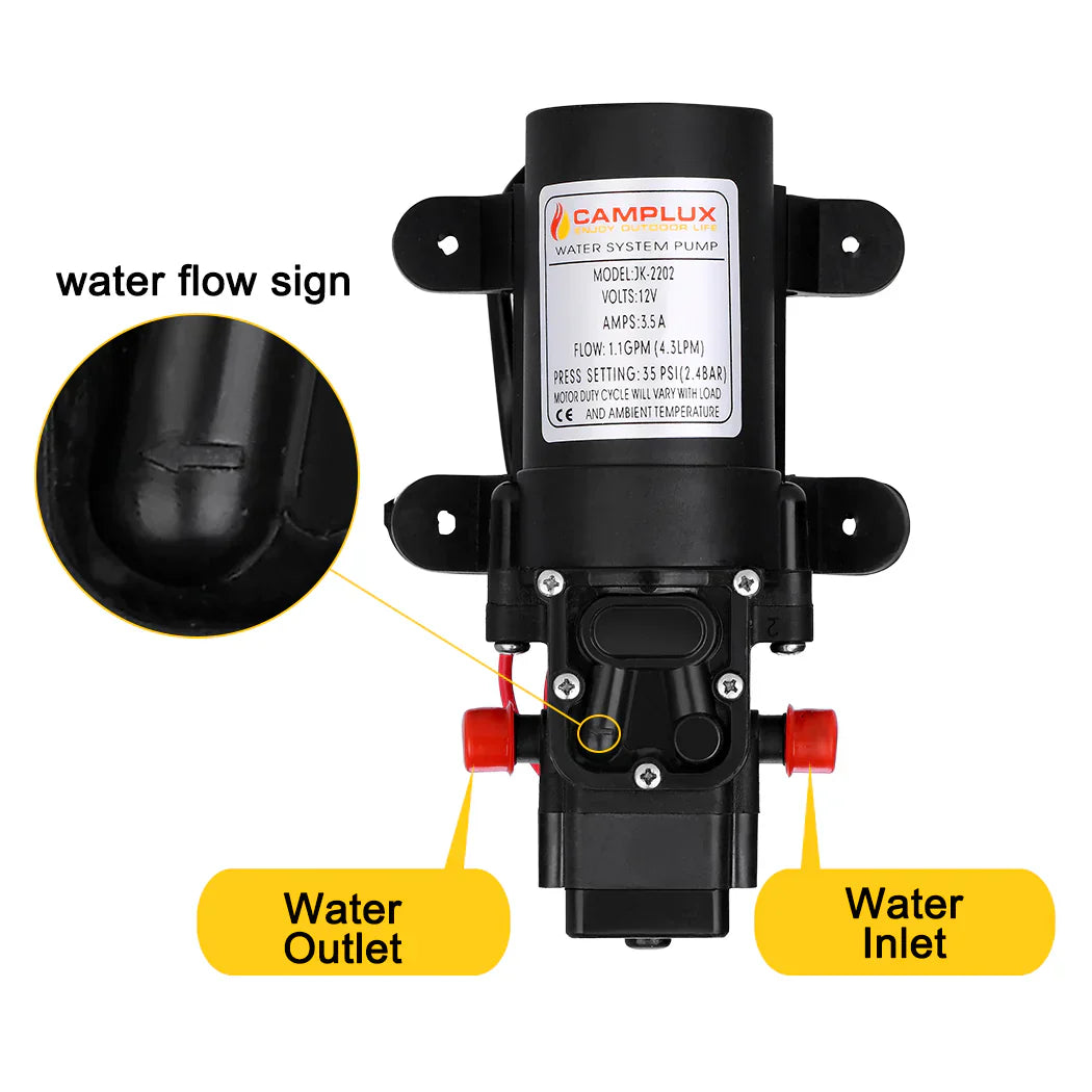 Camplux 8L Portable Gas Hot Water Heater w/ 4.3L Pump & Sink Sprayer & Shower Stand