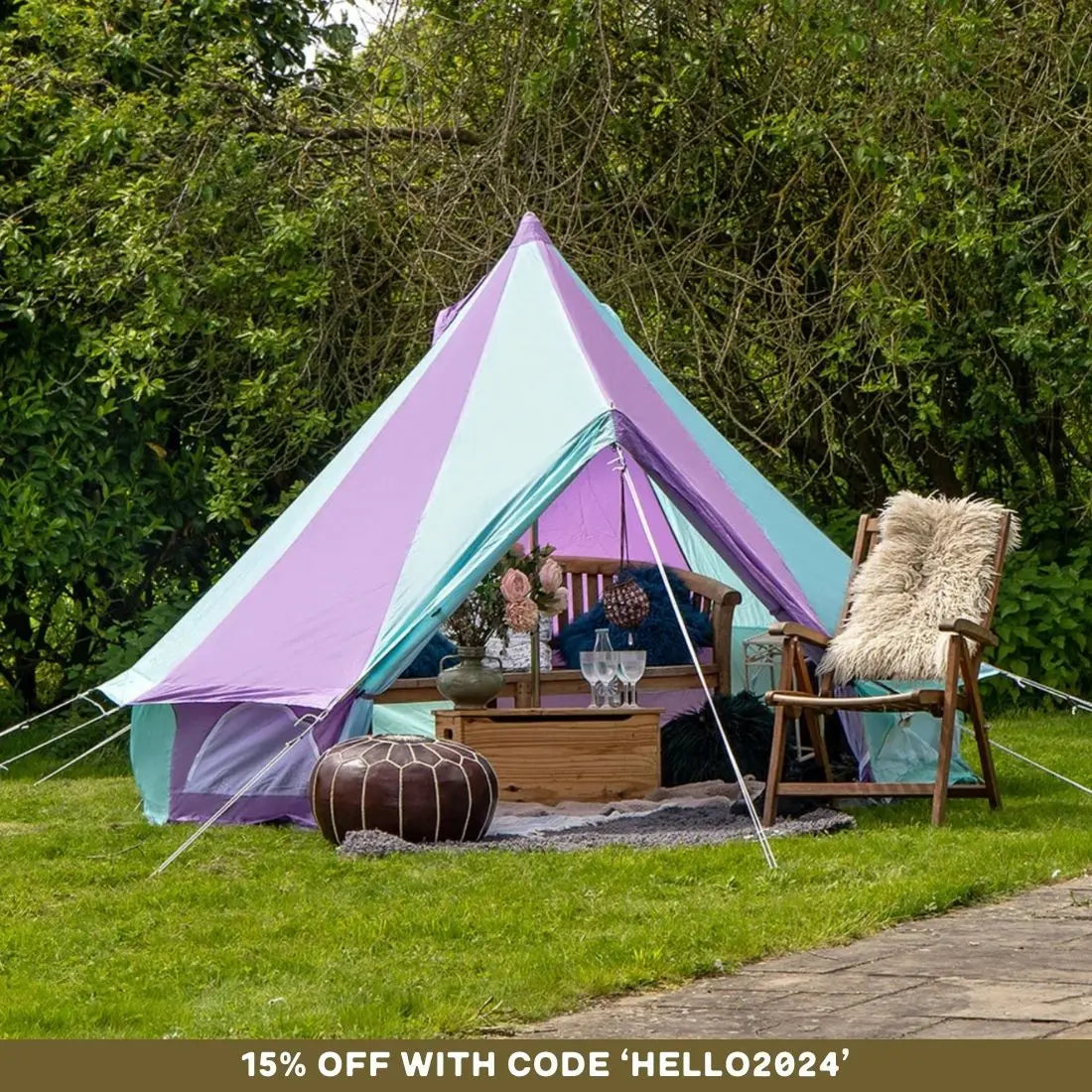 Multicolour Rainbow Classic Bell Tent