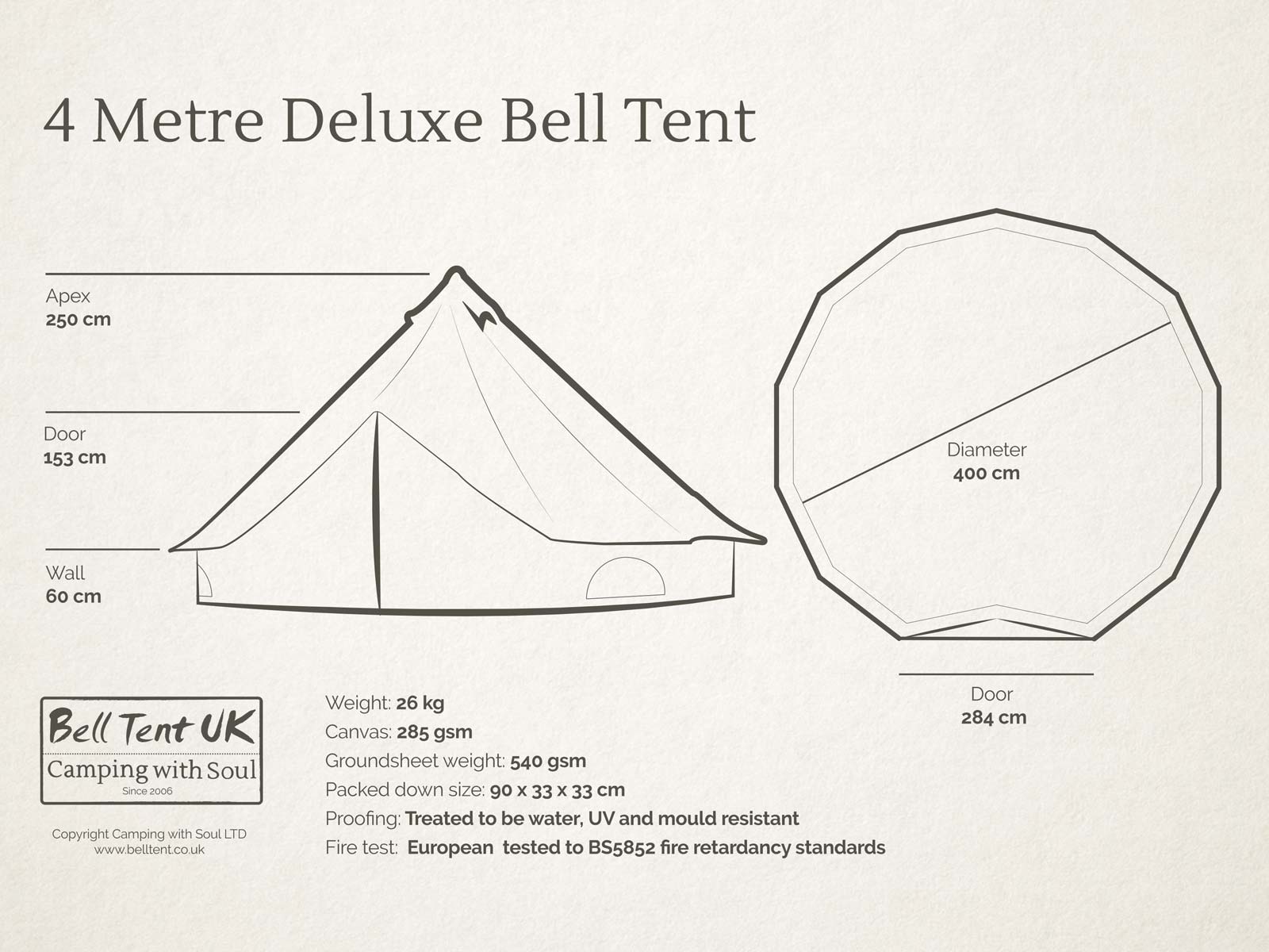 4 metre Deluxe Bell Tent