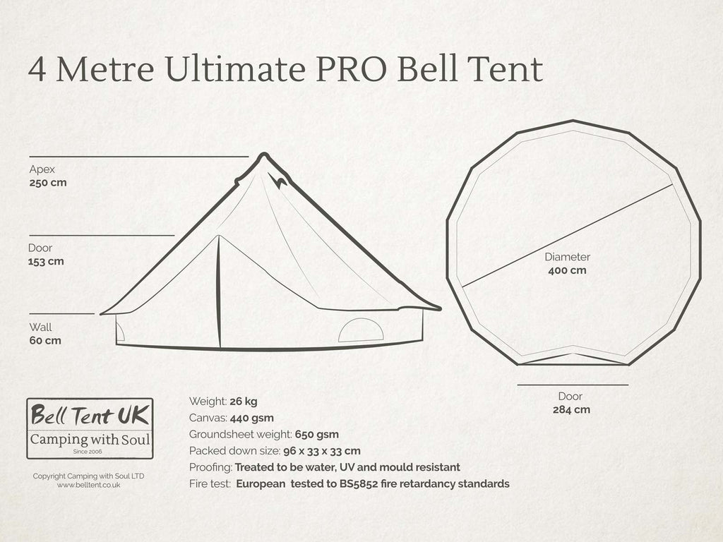 4 metre Ultimate PRO MESH Bell Tent