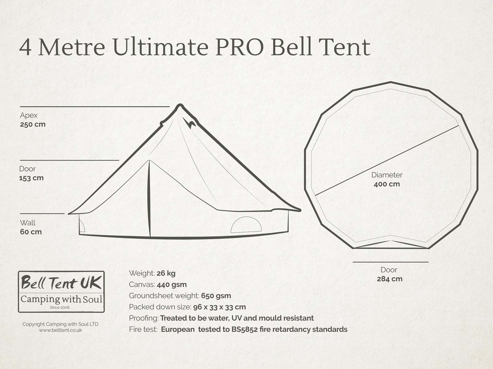 4 metre Ultimate PRO MESH Bell Tent