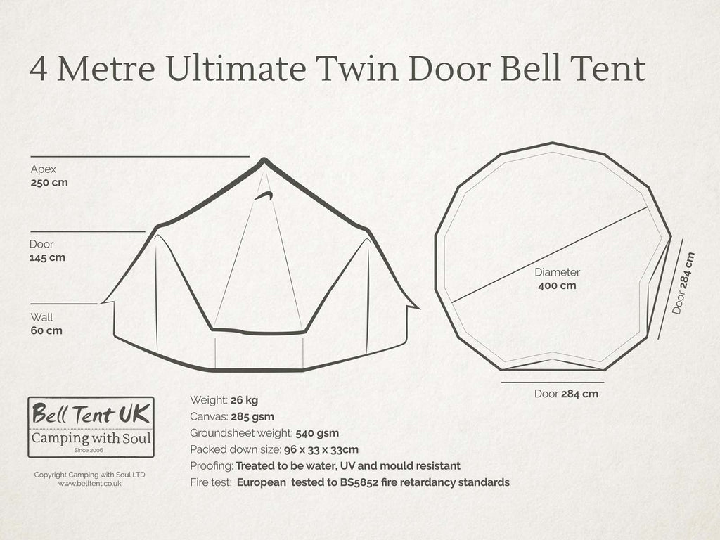 4 metre Ultimate PRO Twin Door Bell Tent
