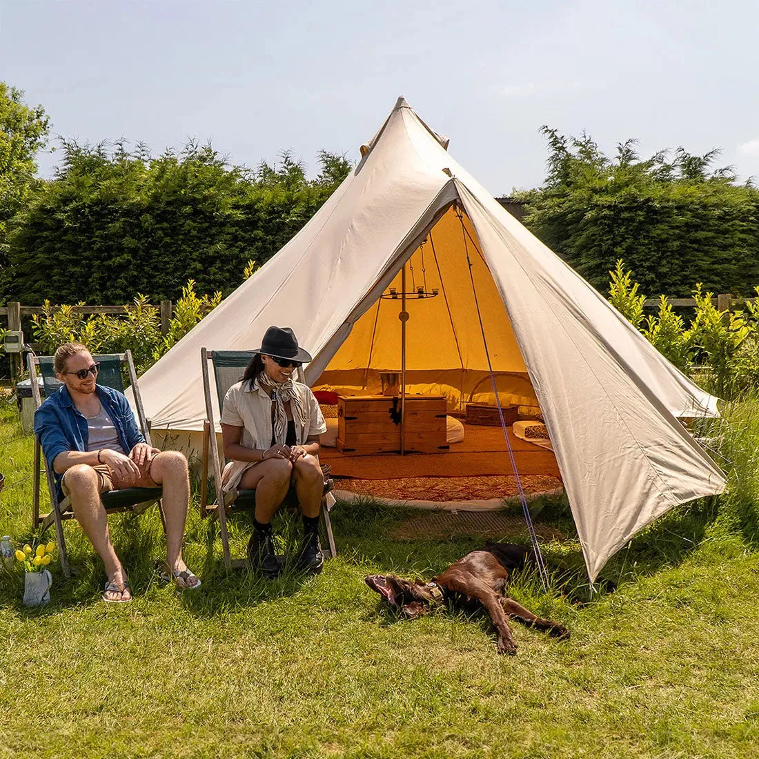 Boutique Camping Bell Tent Triangle Tarp Awning
