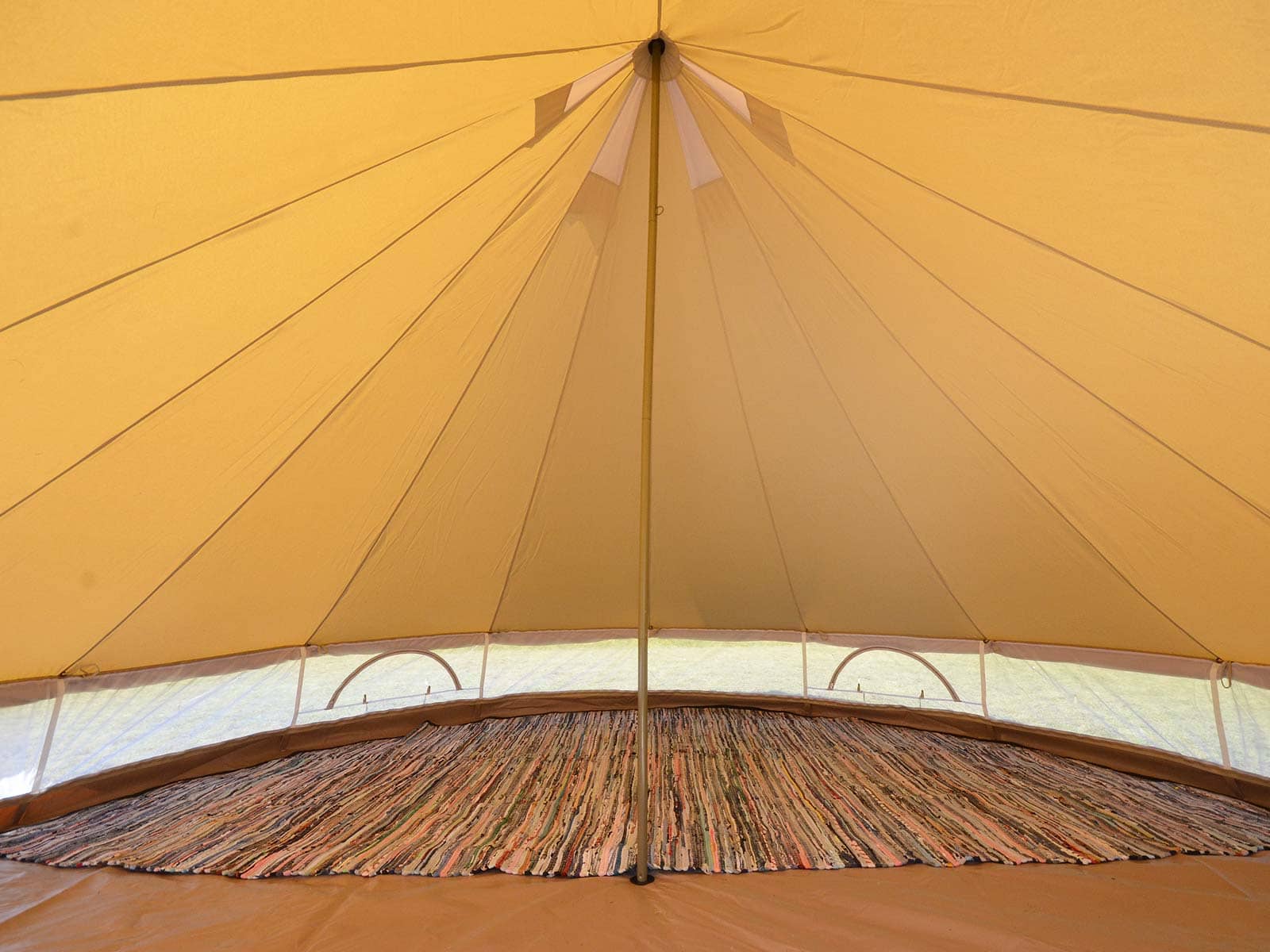 Recycled Cotton Chindi Carpet for 6m Bell Tent (Half Moon)