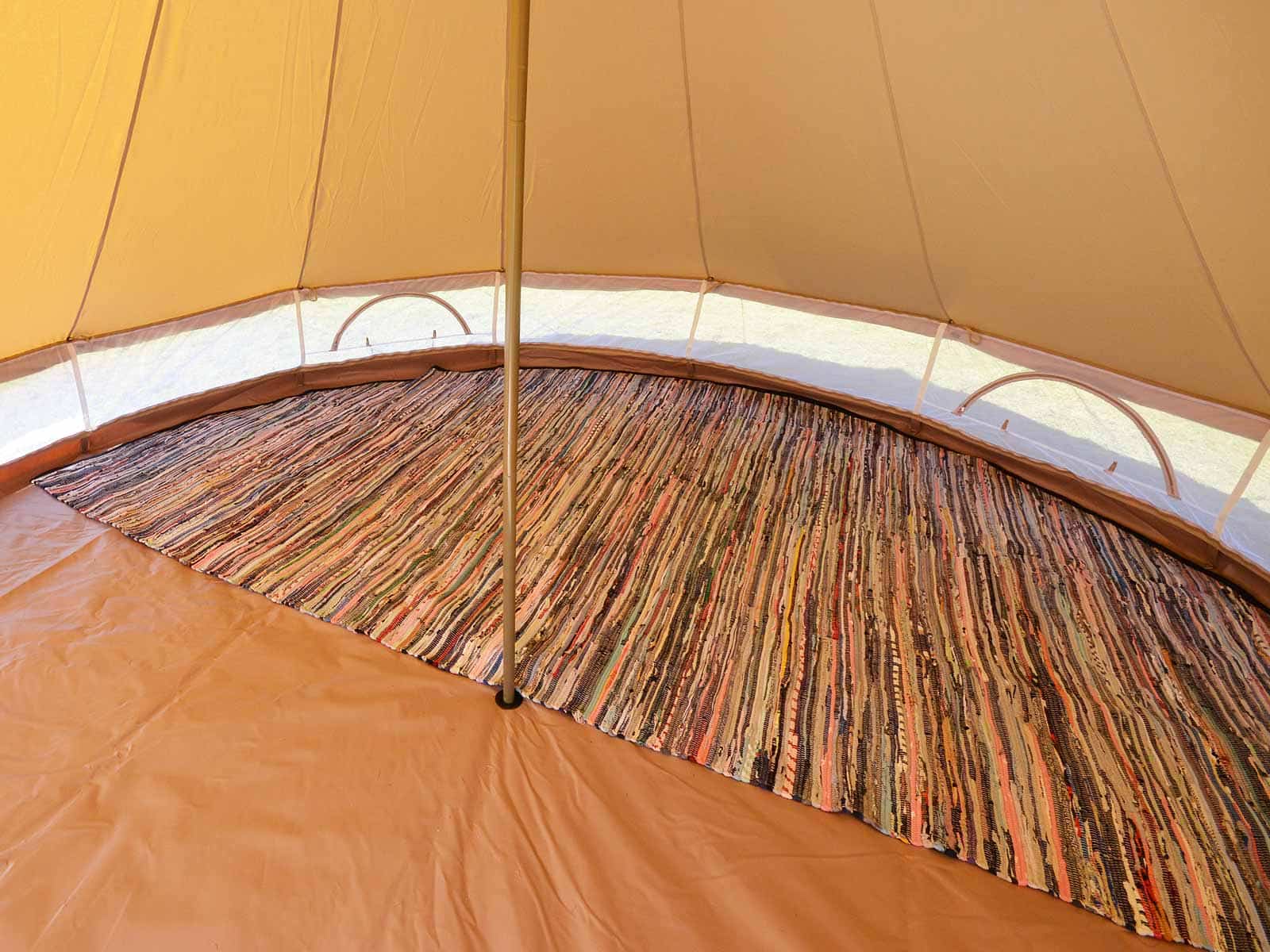 Recycled Cotton Chindi Carpet for 6m Bell Tent (Half Moon)