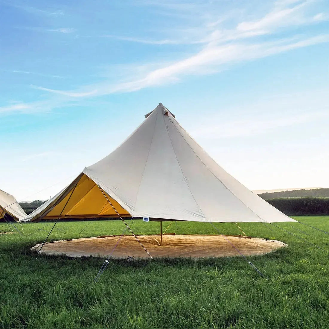 5M Classic Bell Tent 100% Cotton 285GSM Double Door - Coffee