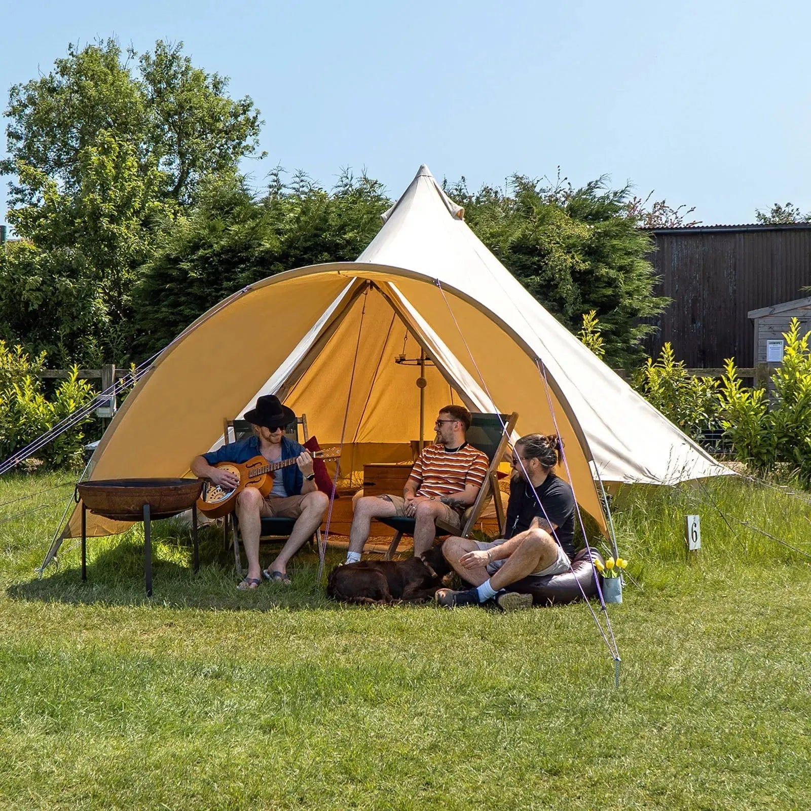 Boutique Camping Bell Tent Curved Canopy Awning