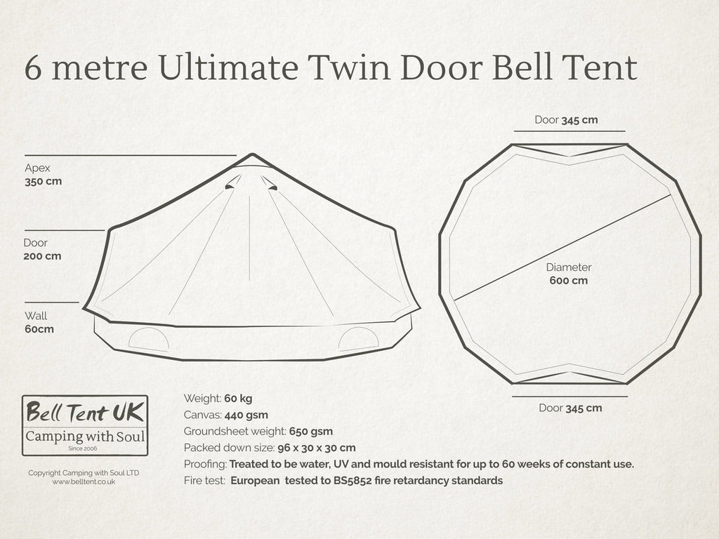 6 metre Ultimate PRO MESH Twin Door Bell Tent