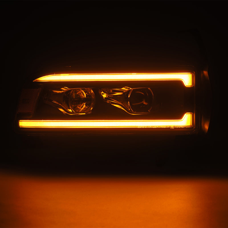 AlphaRex 94-01 RAM 1500 LUXX LED Proj Headlights Blk w/Activ Light/Seq Signal/SB DRL