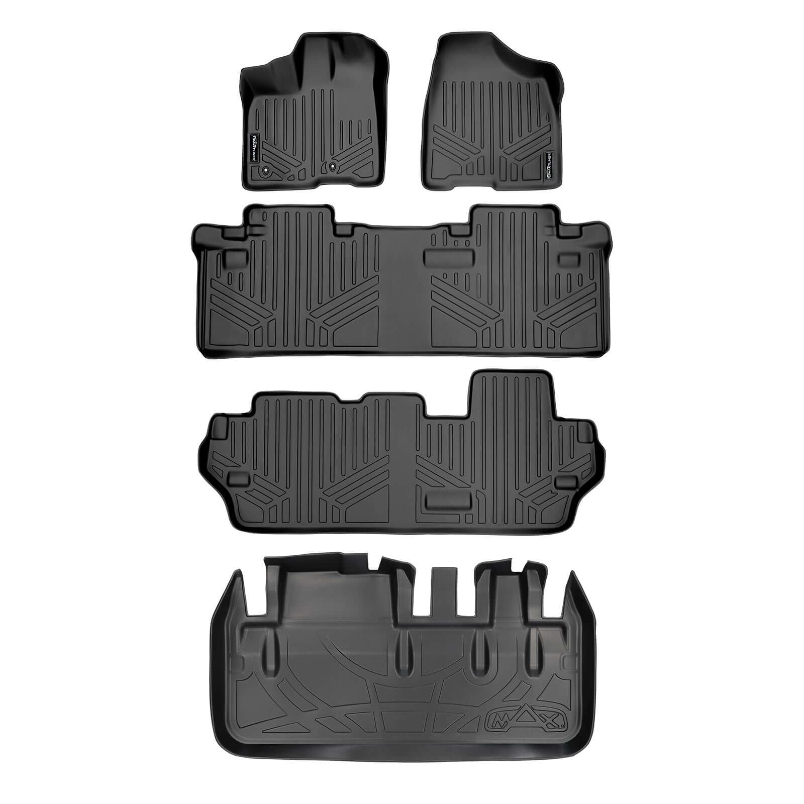 SMARTLINER Custom Fit Floor Liners For 2011-2012 Toyota Sienna (8 Passenger Model)