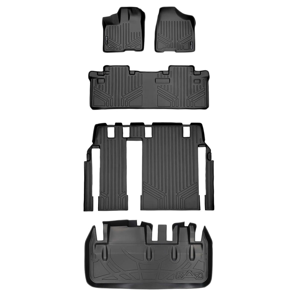 SMARTLINER Custom Fit Floor Liners For 2011-2012 Toyota Sienna (8 Passenger Model)