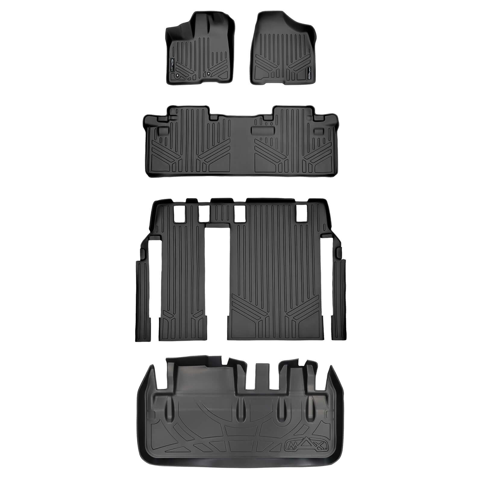 SMARTLINER Custom Fit Floor Liners For 2011-2012 Toyota Sienna (8 Passenger Model)