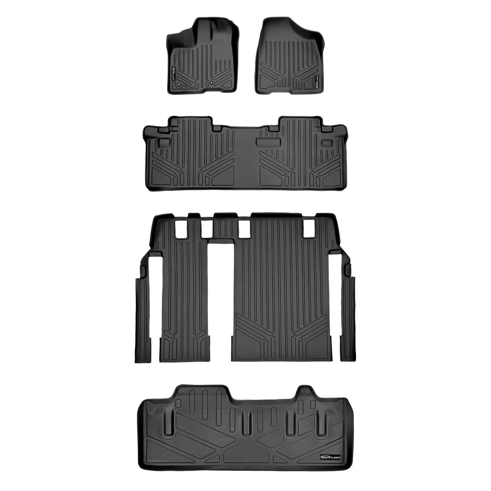 SMARTLINER Custom Fit Floor Liners For 2011-2012 Toyota (Sienna 8 Passenger Model)
