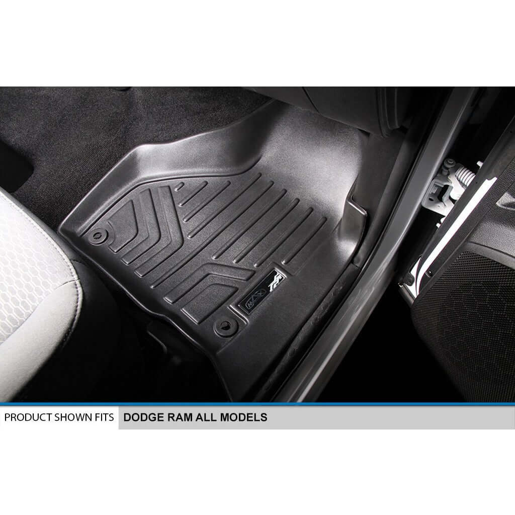 SMARTLINER Custom Fit Floor Liners For 2012-2022 RAM Standard Cab or Quad Cab with 1st Row Dual Floor Hooks