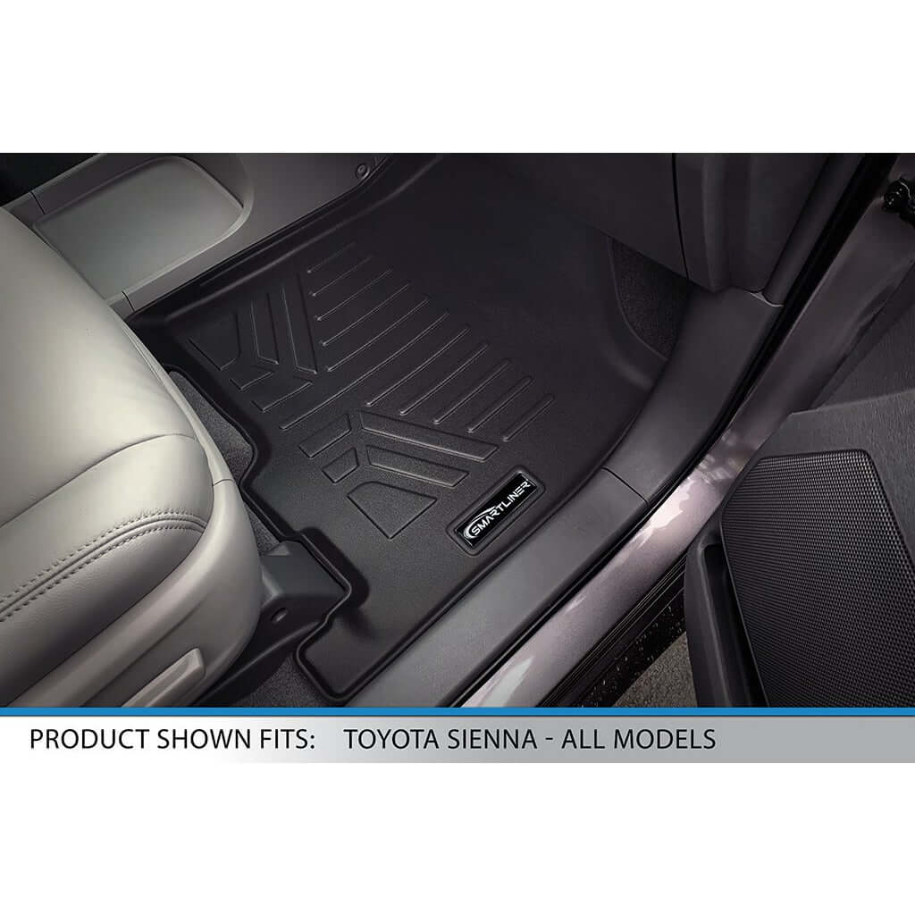 Smart Trim™ Custom Fit Floor Liners For 2013 2020 Sienna 7 Passenger Model with Power Folding 3rd Row Seats