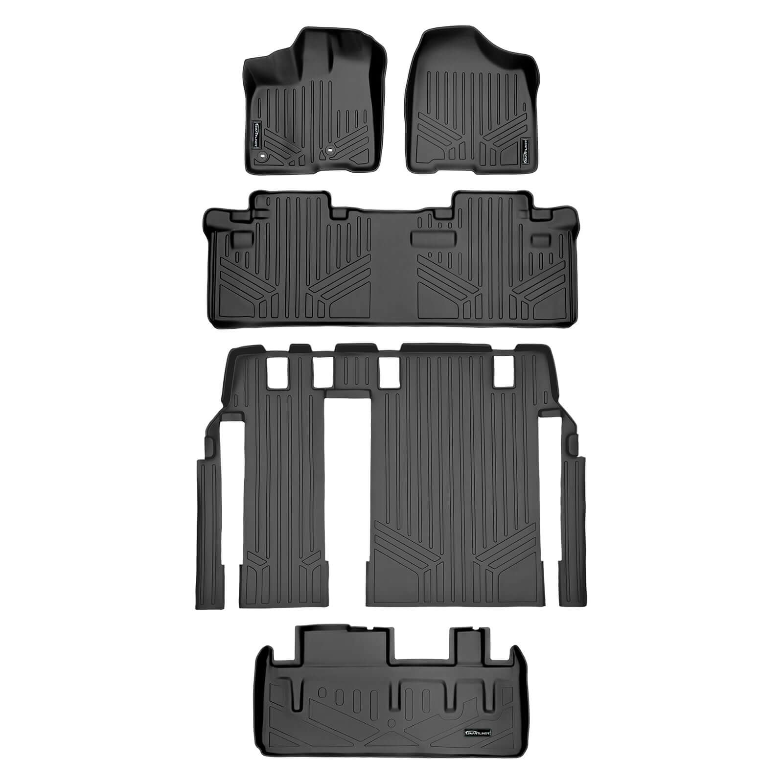 SMARTLINER Custom Fit Floor Liners For 2013-2020 Toyota Sienna (8 Passenger Model)