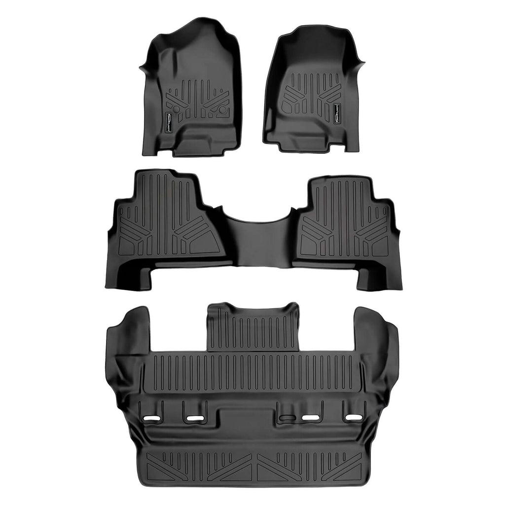 Smart Trim™ Custom Fit Floor Liners For 2015-2020 Cadillac Escalade with Second Row Bucket Seats
