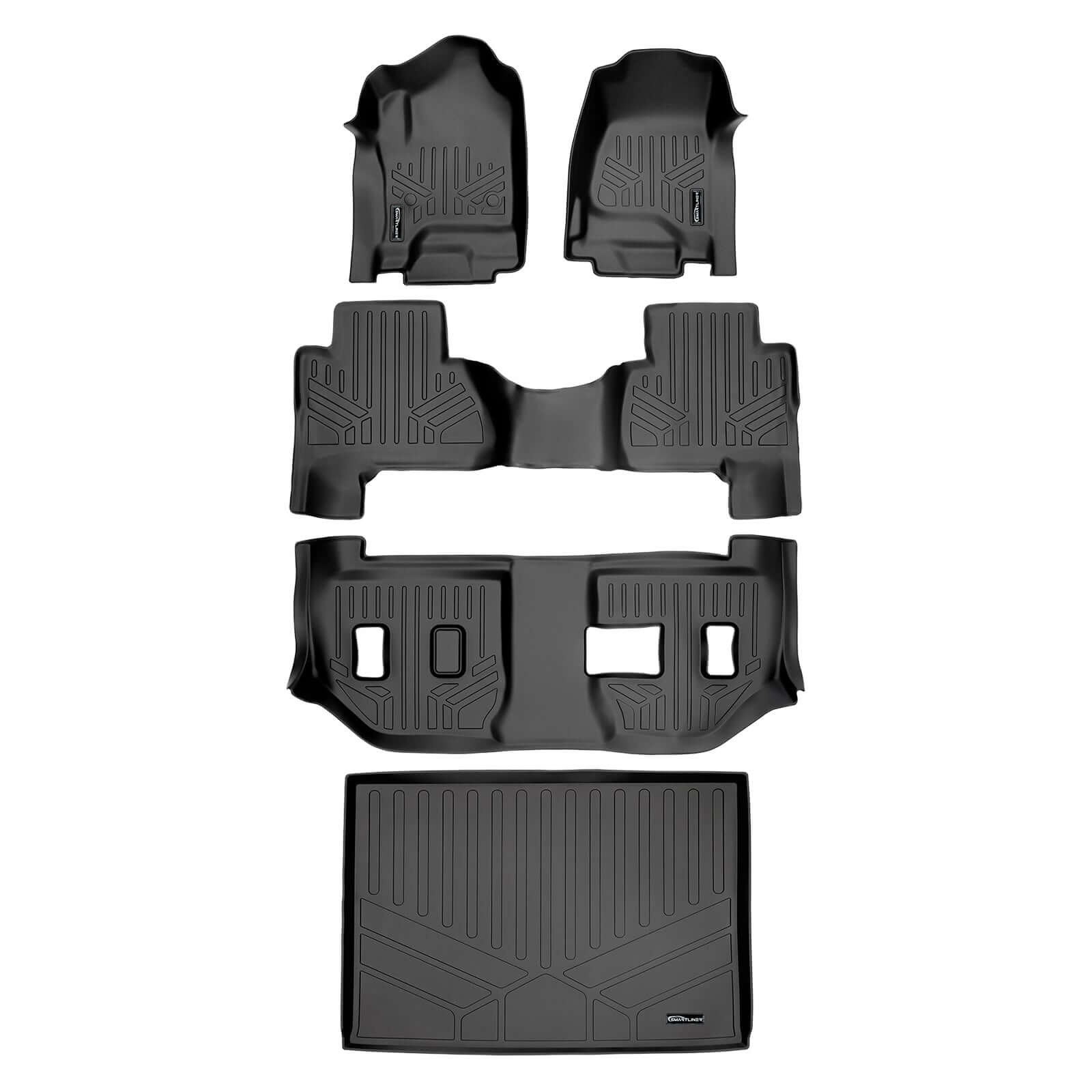 SMARTLINER Custom Fit Floor Liners For 2015-2020 Cadillac Escalade ESV with 2nd Row Bench Seat