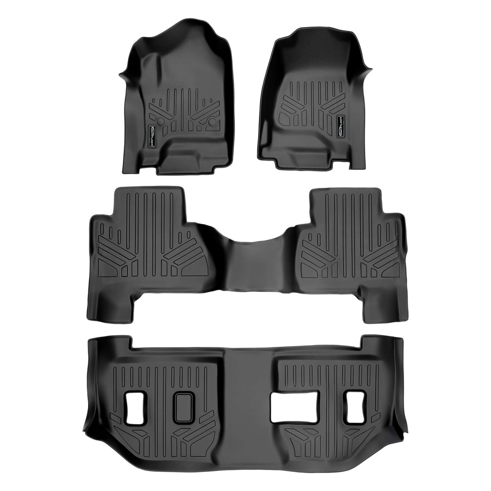 SMARTLINER Custom Fit Floor Liners For 2015-2020 Cadillac Escalade ESV with 2nd Row Bench Seat