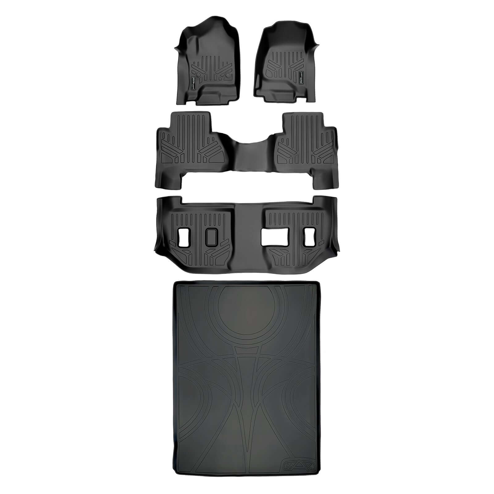 SMARTLINER Custom Fit Floor Liners For 2015-2020 Cadillac Escalade ESV with 2nd Row Bench Seat