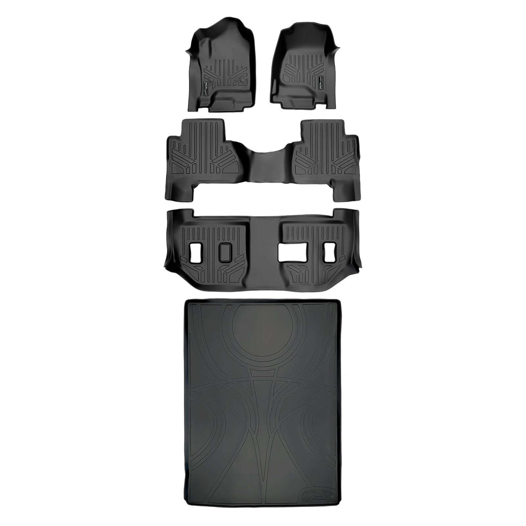SMARTLINER Custom Fit Floor Liners For 2015-2020 Cadillac Escalade ESV with 2nd Row Bench Seat