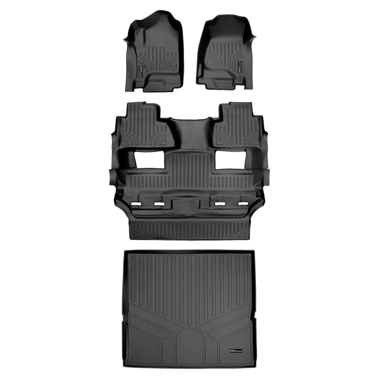 SMARTLINER Custom Fit Floor Liners For 2015 - 2020 Chevy Tahoe / GMC Yukon with 2nd Row Bucket Seats