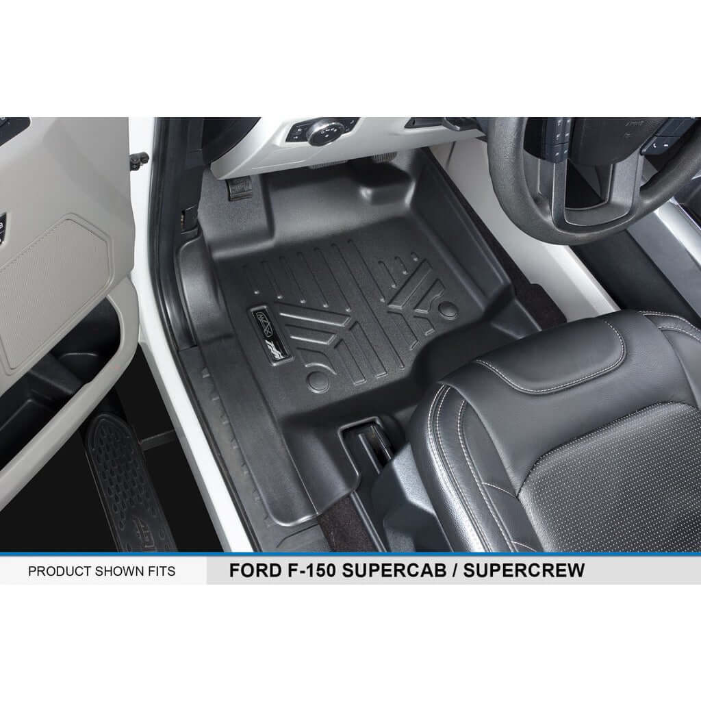 SMARTLINER Custom Fit Floor Liners For 2021-2025 Ford F-150 Hybrid SuperCrew Cab with 1st Row Bucket Seats