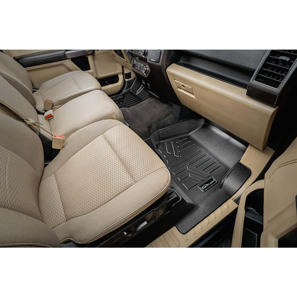 SmartCoverage™ Custom Fit Floor Liners For 2022-2025 Ford F-150 Lightning with 1st Row Bucket Seats & OEM 2nd Row Under Seat Storage