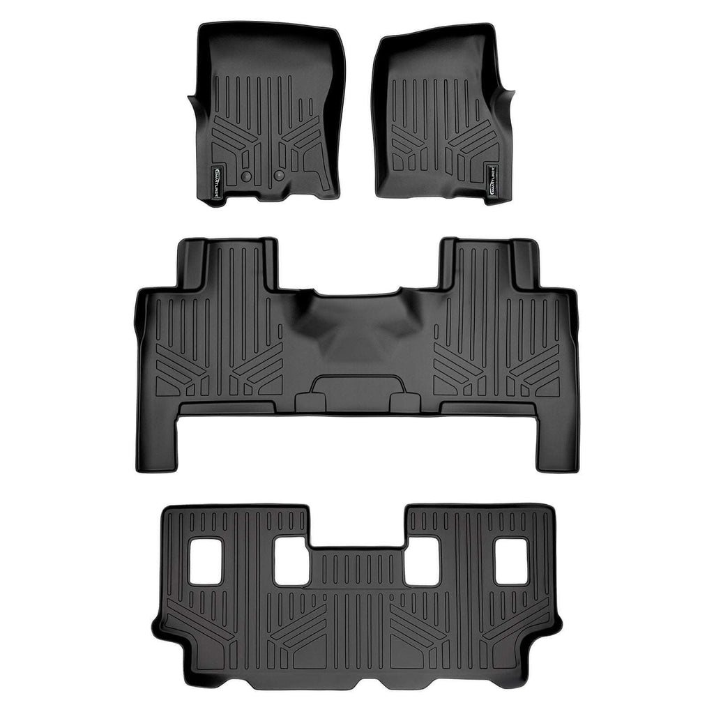 Smart Trim™ Custom Fit Floor Liners For 2011 - 2017 Ford Expedition EL/ Lincoln Navigator (with 2nd Row Bench Seat or Console)