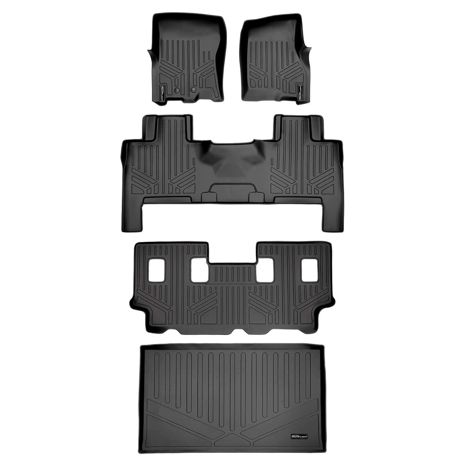 Smart Trim™ Custom Fit Floor Liners For 2011 - 2017 Ford Expedition EL/ Lincoln Navigator (with 2nd Row Bench Seat or Console)
