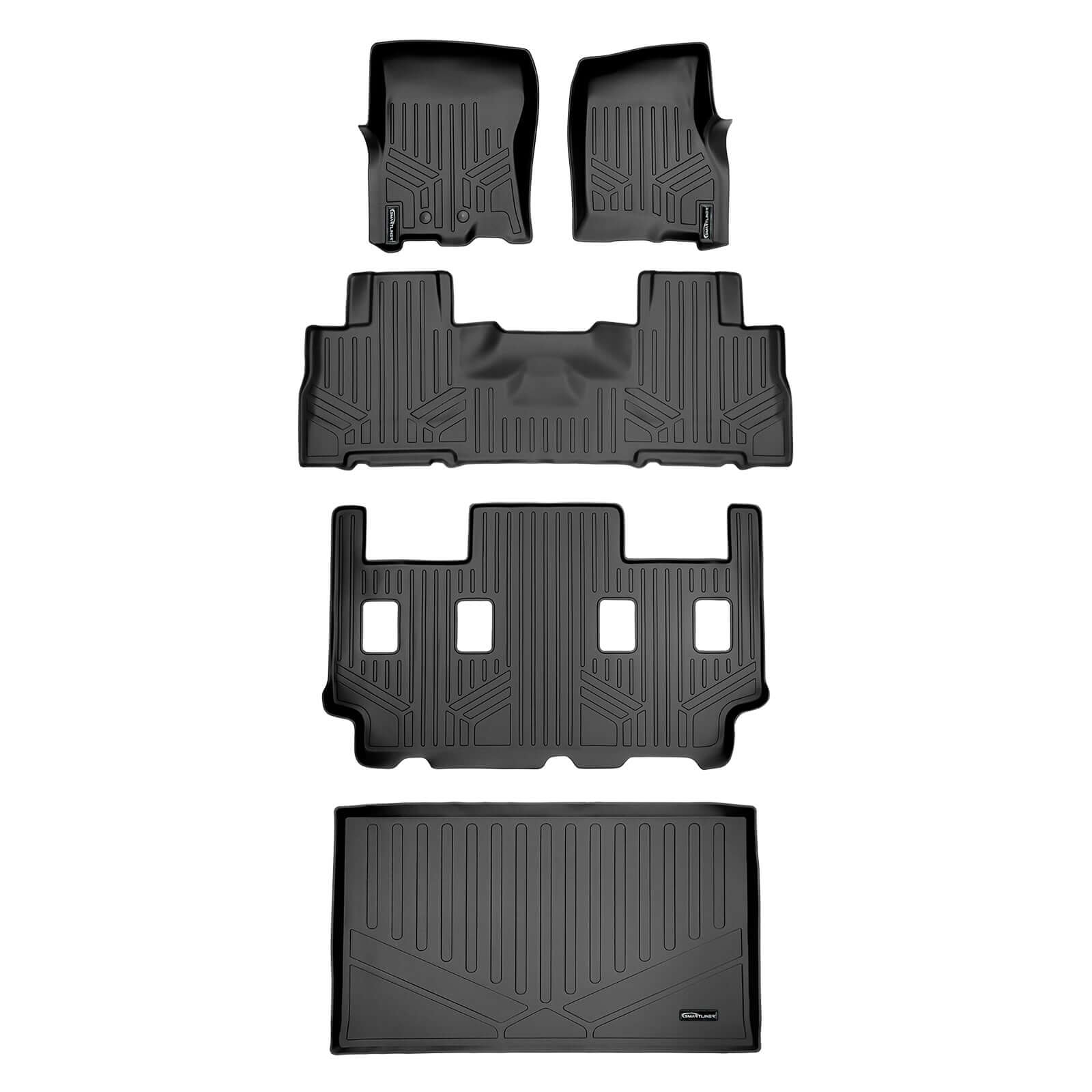 SMARTLINER Custom Fit Floor Liners For 2011 - 2017 Ford Expedition EL/Lincoln Navigator with 2nd Row Bucket Seats (without Console)