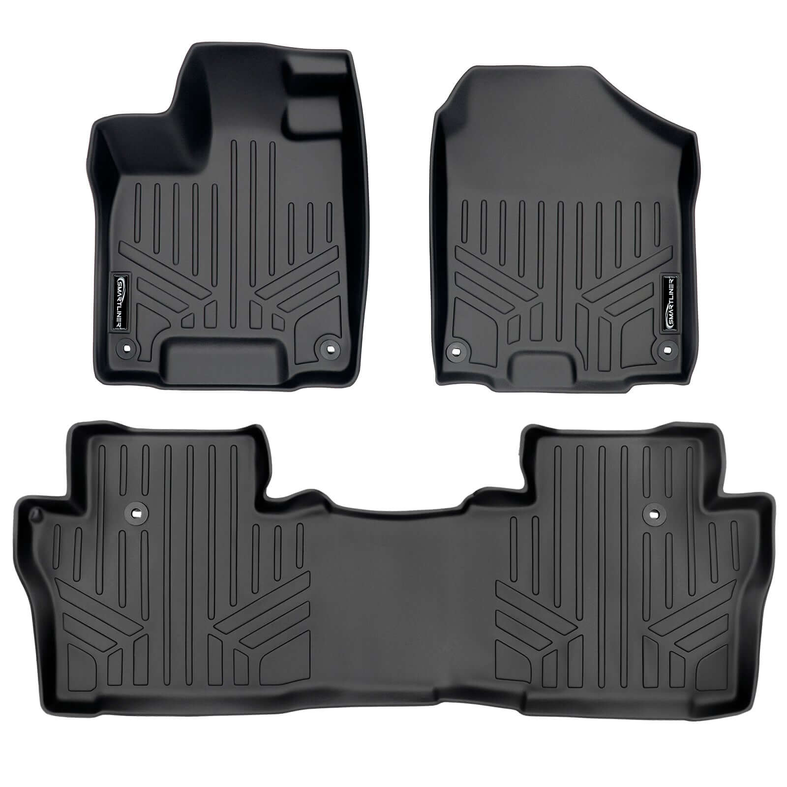 SMARTLINER Custom Fit Floor Liners For 2016-2022 Honda Pilot (7 Passenger Model)