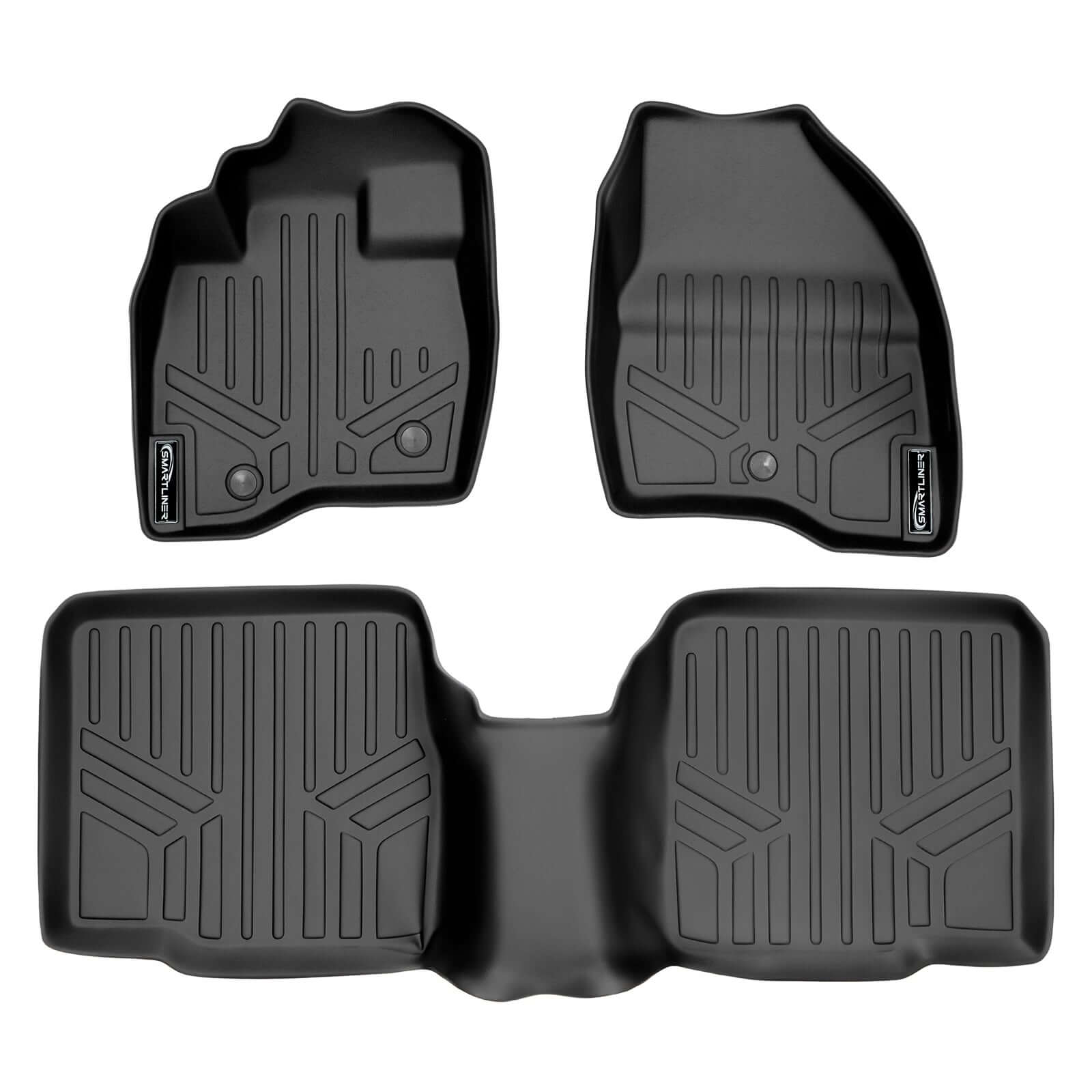 SMARTLINER Custom Fit Floor Liners For 2017-2019 Ford Explorer without 2nd Row Center Console