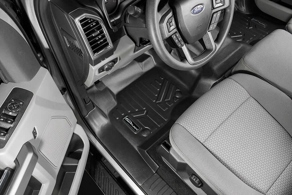 SMARTLINER Custom Fit Floor Liners For 2017-2025 Ford F-250|F-350 Super Crew Cab with 1st Row Bench Seat with Over The Hump Coverage and no 2nd Row Under Seat Storage
