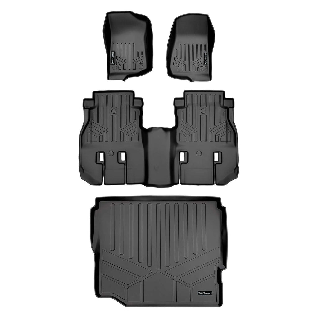 SMARTLINER Custom Fit Floor Liners For JL New Body 2018-2024 Jeep Wrangler Unlimited without Subwoofer (no JK)