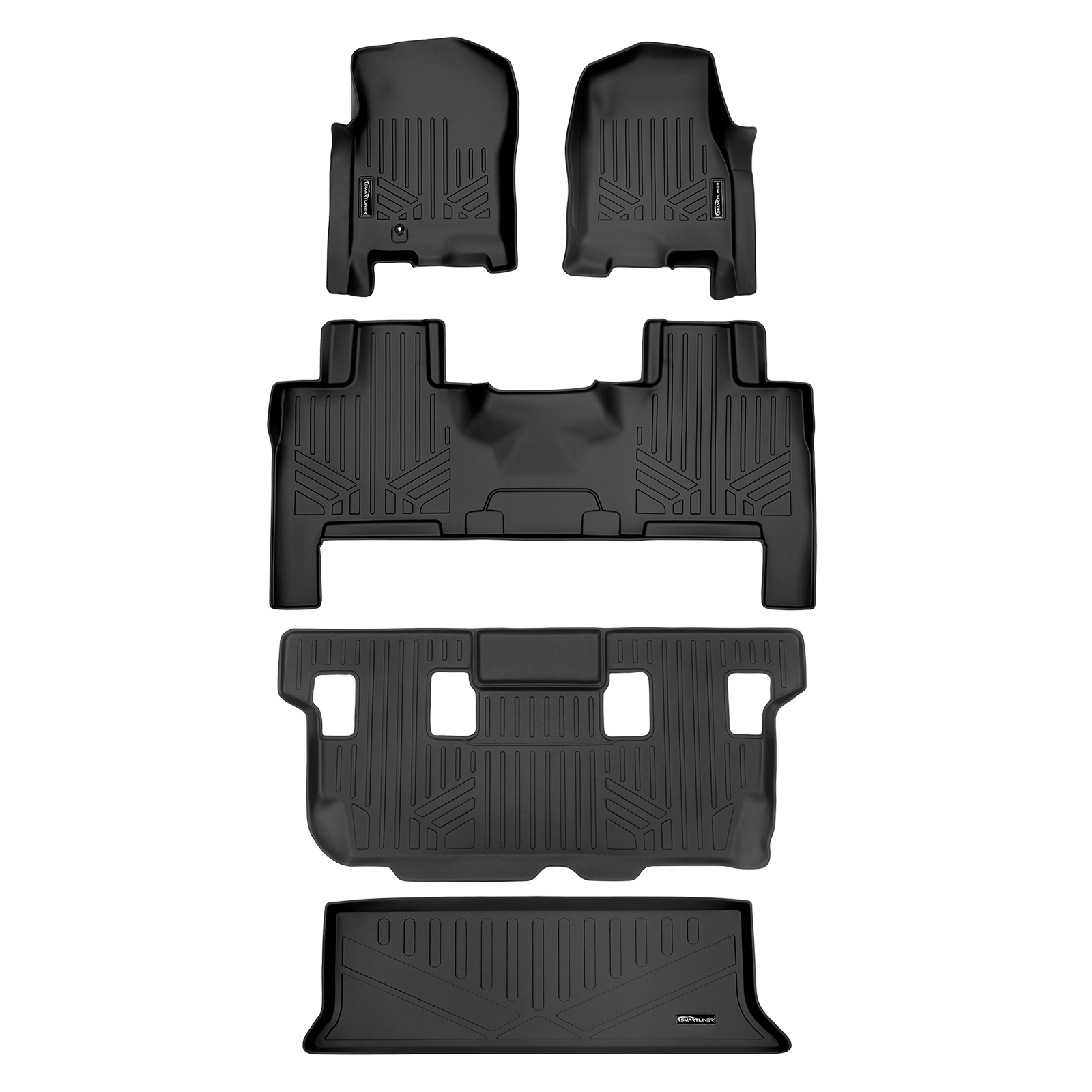 Smart Trim™ Custom Fit Floor Liners For 2007 - 2017 Ford Expedition/Lincoln Navigator (with 2nd Row Bench Seat or Console)