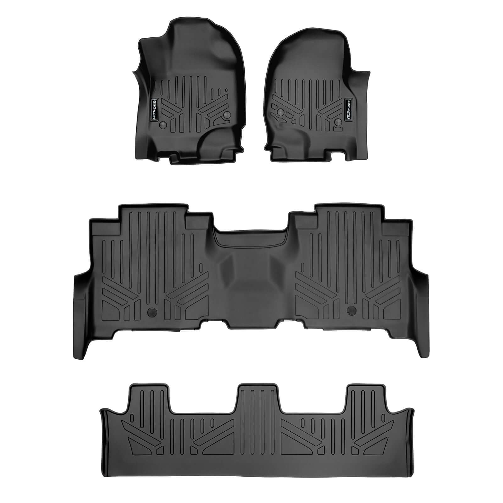 Smartliner Custom Fit Floor Liners For 2018-2024 Ford Expedition Max/Lincoln Navigator L (with 2nd Row Bench Seat)