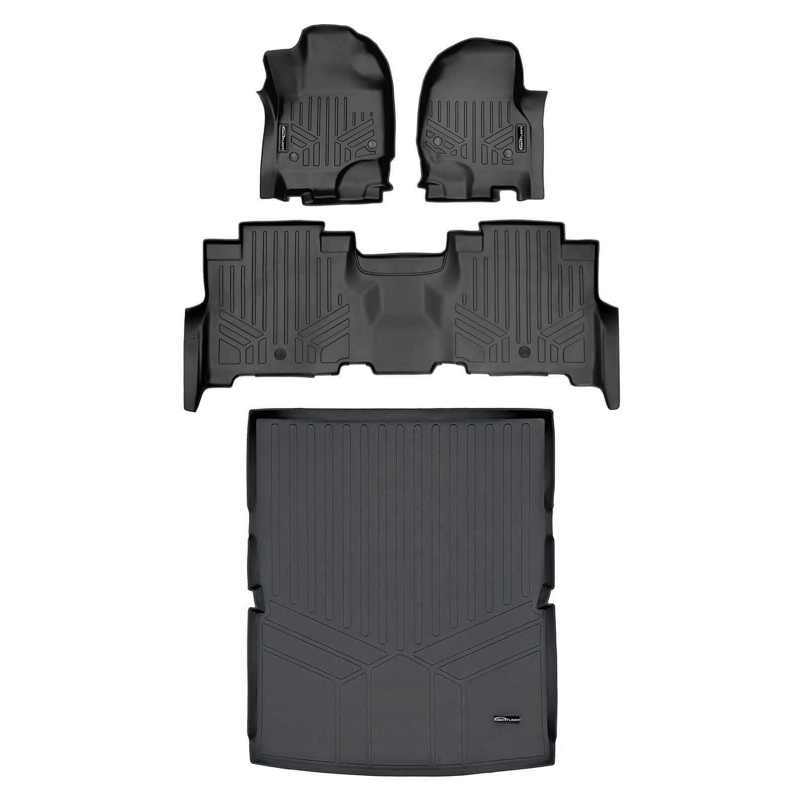 Smartliner Custom Fit Floor Liners For 2018-2024 Ford Expedition Max/Lincoln Navigator L (with 2nd Row Bench Seat)