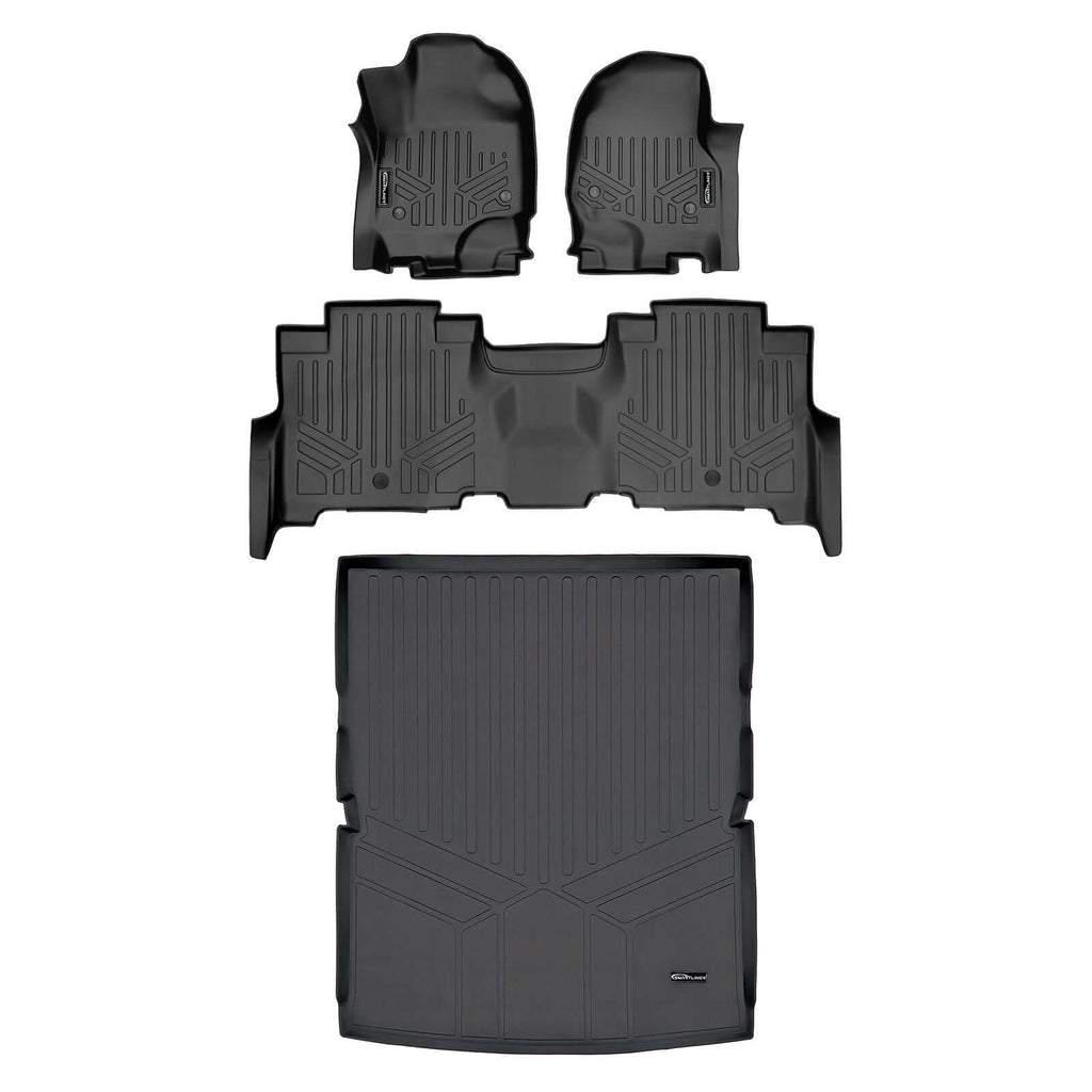 Smartliner Custom Fit Floor Liners For 2018-2024 Ford Expedition Max/Lincoln Navigator L (with 2nd Row Bench Seat)